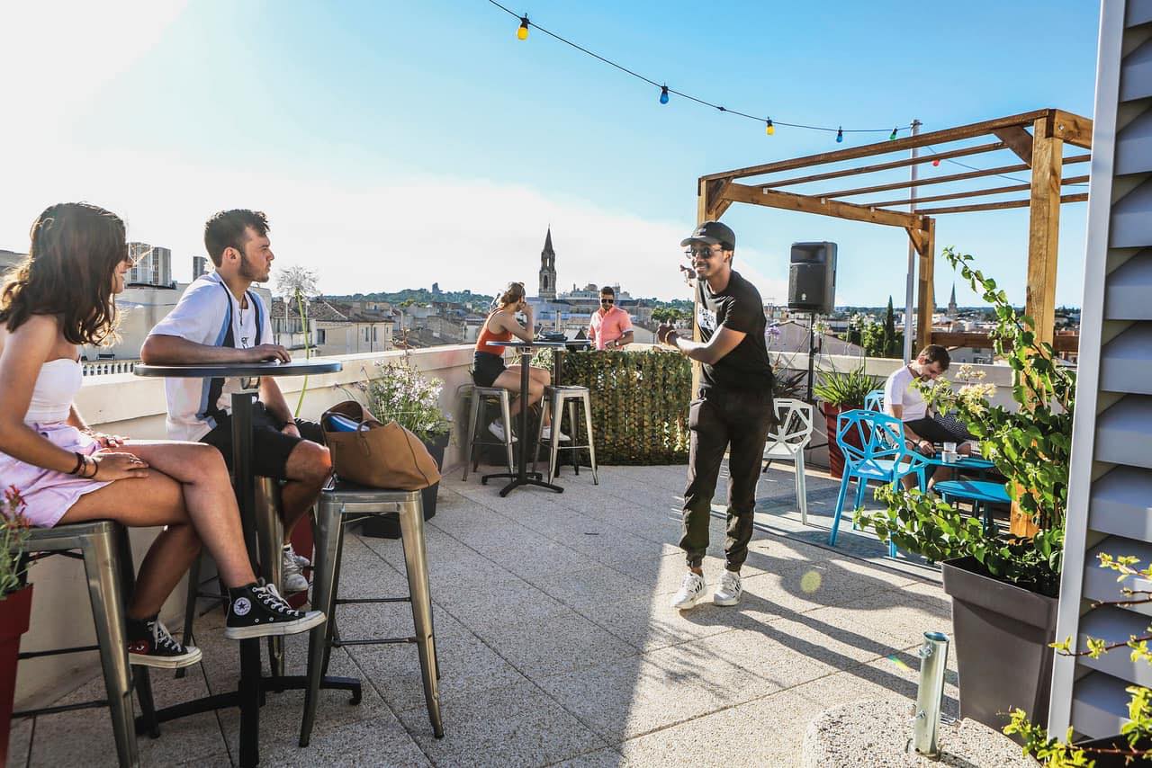 Vue de l'hostel Flamingo du rooftop